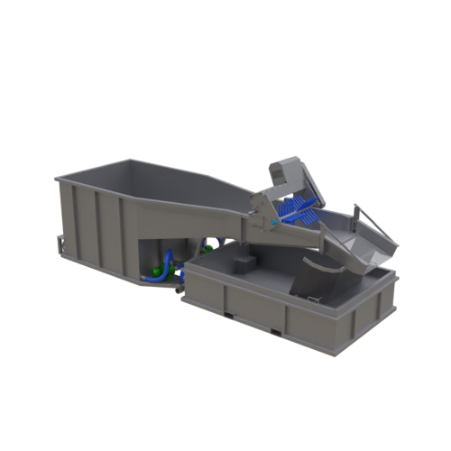MCR Boxentleerer mit Wasserpuffer und Ablaufkontrolle